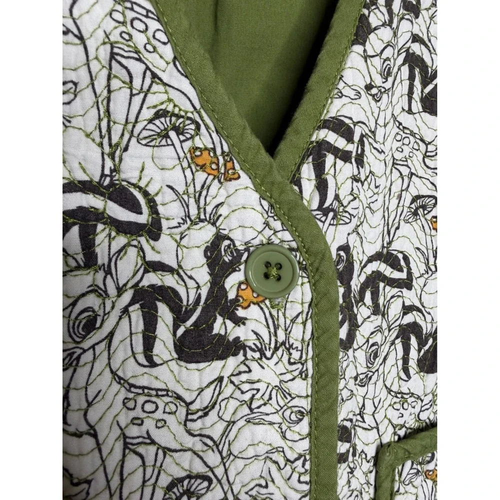 Disney Bambi Thumper Cotton Green Youth 10-12 Quilted Bomber Cottage Jacket
